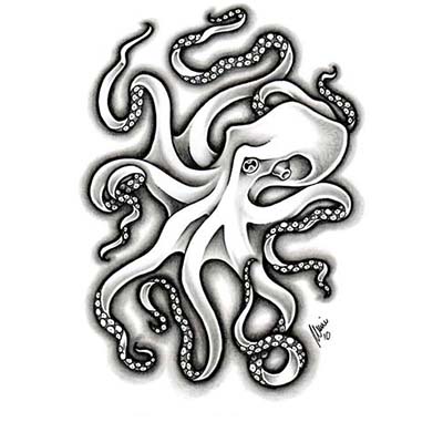 Octopus Design Water Transfer Temporary Tattoo(fake Tattoo) Stickers NO.11390